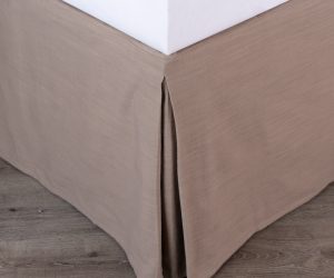 Amity home pure bed skirt in mushroom   tailored pleats
