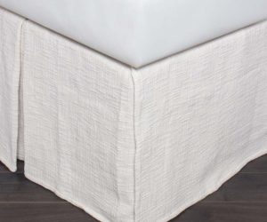 Amity home evol bed skirt in ivory   textured weave