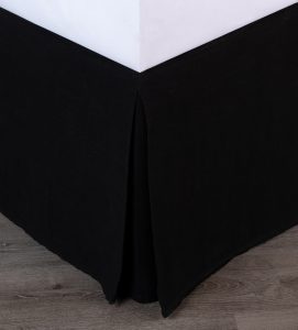 Amity home ranier 21 drop 3 panel bed skirt in asphalt   pleated corner