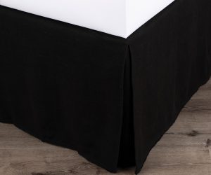 Amity home ranier 21 drop 3 panel bed skirt in asphalt   pleated design