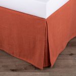 Amity home ranier bed skirt in burnt sienna   tailored pleats