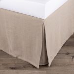 Amity home ranier 21 drop 3 panel bed skirt in natural   frayed hem linen