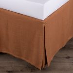 Amity home ranier 3 panel bed skirt in saddle   textured fabric