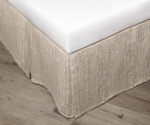 Amity home armstrong bed skirt in natural   textured slub weave