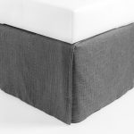 Amity home dalton 3 panel bed skirt in flannel grey   tailored pleats