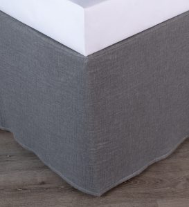 Amity home dalton 3 panel bed skirt in flannel grey   scalloped hem