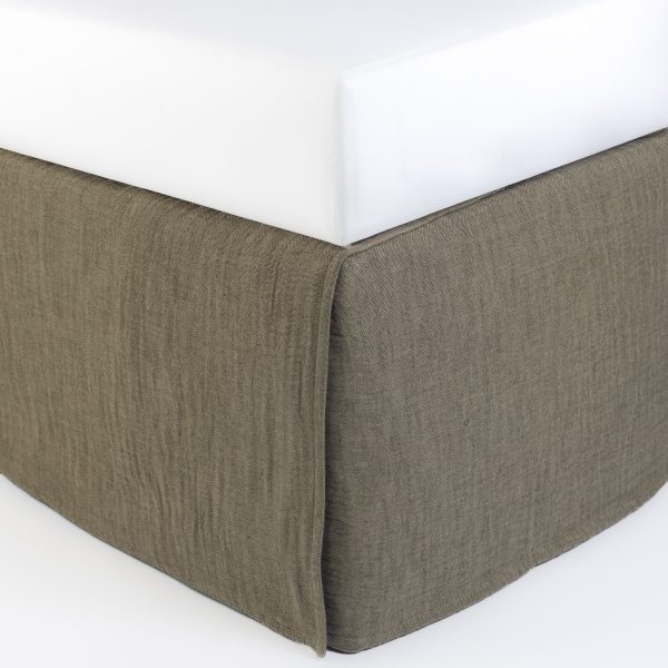 Amity Home Dalton 21" Drop 3 Panel Bed Skirt in Laurel - Textured Weave