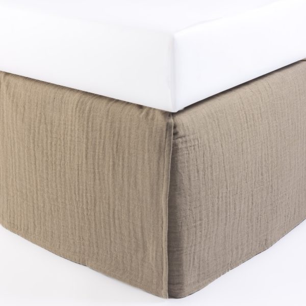 Amity Home Dalton 21" Drop 3 Panel Bed Skirt in Natural - Crinkled Texture