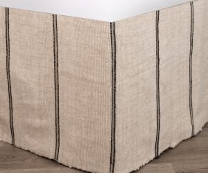 Amity home rhodes bedskirt in ivory   rustic striped weave