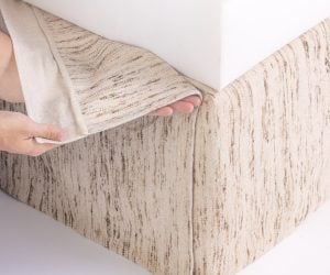 Amity home clyde bedskirt in natural   textured slub weave