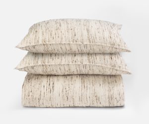 Amity home clyde duvet cover in natural   textured stripe pattern