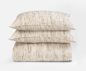 Amity home clyde duvet cover in natural   textured stripe pattern