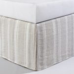 Amity home hopkins 21 drop 3 panel bed skirt in limestone   vertical stripes