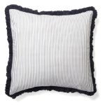 Amity home black ticking euro in blackwhite   ruffled edge