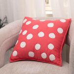 Amity home dottie pillow in hot pink with white polka dots   tufted polka dots
