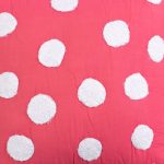 Amity home dottie pillow in hot pink   textured white polka dots
