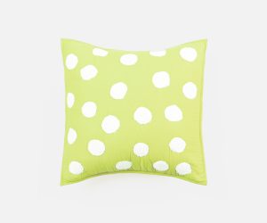 Amity home dottie pillow in lime   textured polka dots