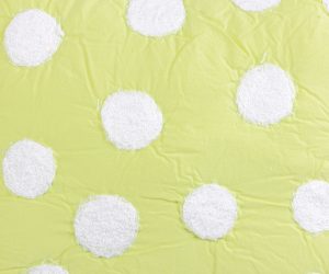 Amity home dottie pillow in lime   textured polka dots