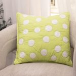 Amity home dottie pillow in lime   textured polka dots