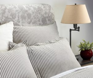 Amity home cape cod duvet cover in grey striped   seersucker texture