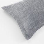 Amity home jerome duvet cover   close up of indigo and white woven fabric with textured finish