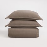 Amity home pure duvet cover in mushroom   natural linen texture