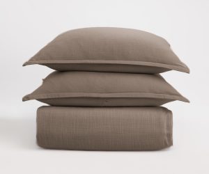 Amity home pure duvet cover in mushroom   natural linen texture