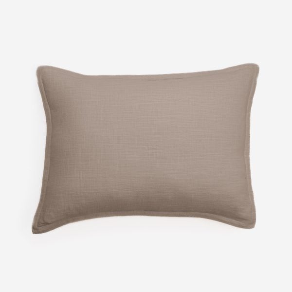 Amity home pure sham in mushroom   fine woven texture