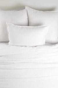 Amity home pure duvet cover in white   relaxed linen texture