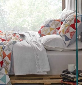 Amity home pure duvet cover in white   delicate lace trim