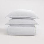 Amity home pure duvet cover king set in white   linen look texture