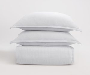 Amity home pure duvet cover king set in white   linen look texture