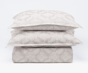 Amity home dawson french ikat duvet cover in grey   woven ikat pattern