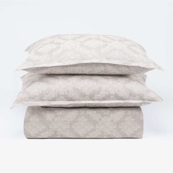 Dawson French Ikat Duvet Cover, Grey Set