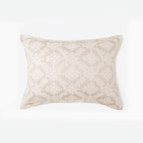Amity home dawson french ikat sham in taupe   woven ikat pattern