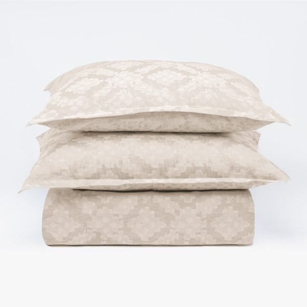 Dawson French Ikat Duvet Cover, Taupe