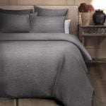Amity home damara duvet cover in asphalt   textured weave