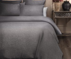 Amity home damara duvet cover in asphalt   textured weave