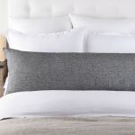 Amity home damara body pillow in asphalt   woven linen texture