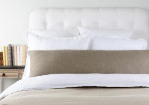 Amity home damara linen body pillow in ash grey   natural linen texture