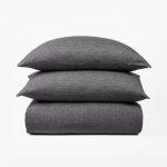 Amity home damara duvet cover in asphalt   textured weave fabric