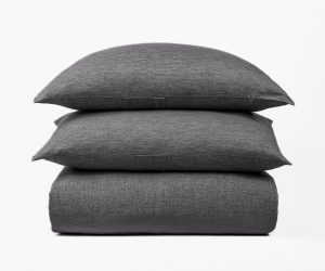 Amity home damara duvet cover in asphalt   textured weave fabric