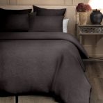 Amity home damara duvet cover in charcoal grey   natural woven texture
