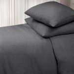Amity home damara duvet cover in frost grey   soft linen texture