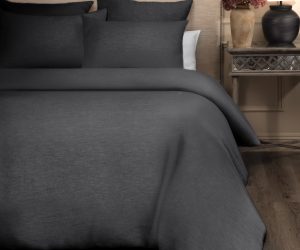Amity home damara duvet cover in frost grey   textured weave