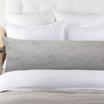 Amity home damara linen body pillow in grey chambray   textured weave