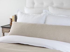 Amity home damara linen body pillow in natural   soft linen texture