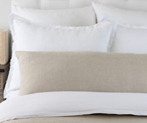 Amity home damara linen body pillow in natural   soft linen texture
