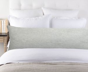Amity home damara linen body pillow in seaglass   textured linen weave