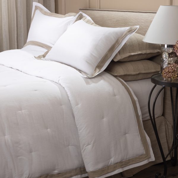 Orfeo Linen Comforter, White/Natural, Set